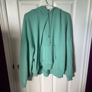 American Eagle Oversized Turquoise Slightly Cropped Hoodie